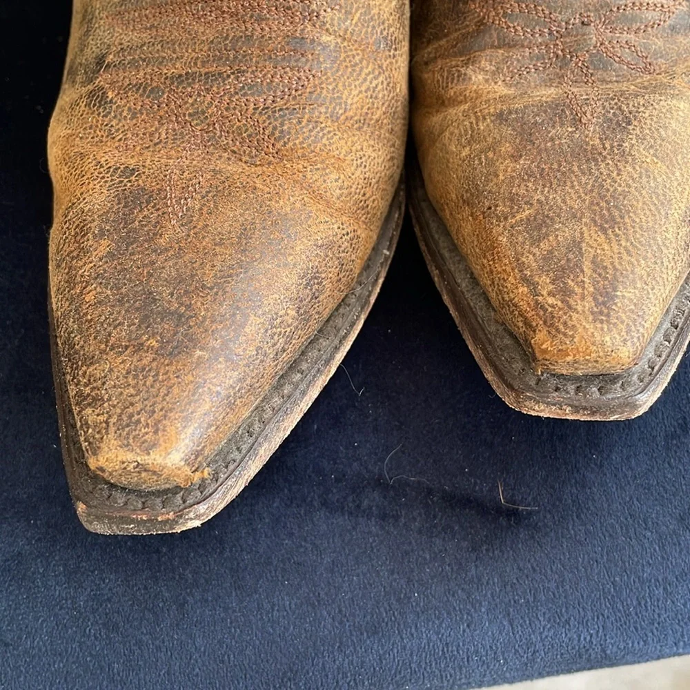 Dan Post Women Brown Leather Cowboy Booties size 7.5 - Picture 4 of 10